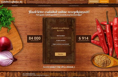 Online receptkönyv és értékelések felülete