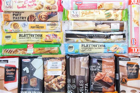 Különböző típusú bolti leveles tészták