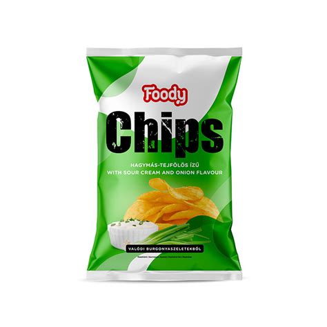 Foody Flips Hagymás-tejfölös Chips csomagolás