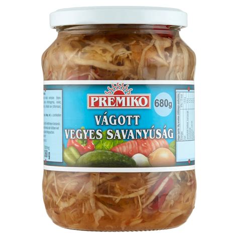 A Gloster vágott vegyes savanyúság termékcímkéje