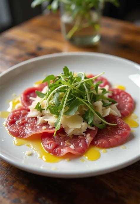 Frissen elkészített bélszín carpaccio parmezánnal