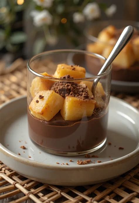 csokoládés protein shake banánnal és fahéjjal díszítve