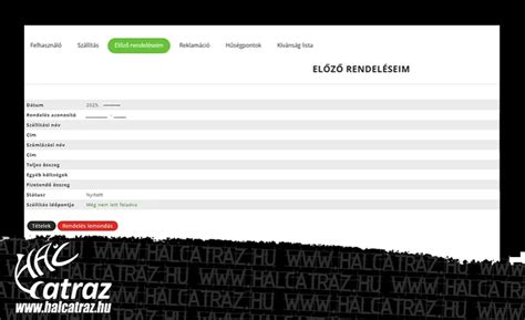Online rendelés törlése