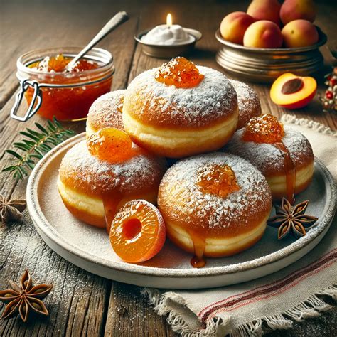 Farsangi fánk tálalva porcukorral és lekvárral