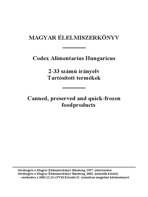 Magyar Élelmiszerkönyv tábla