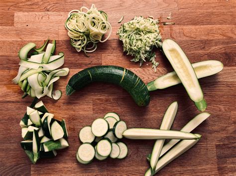 Various cuts of zucchini