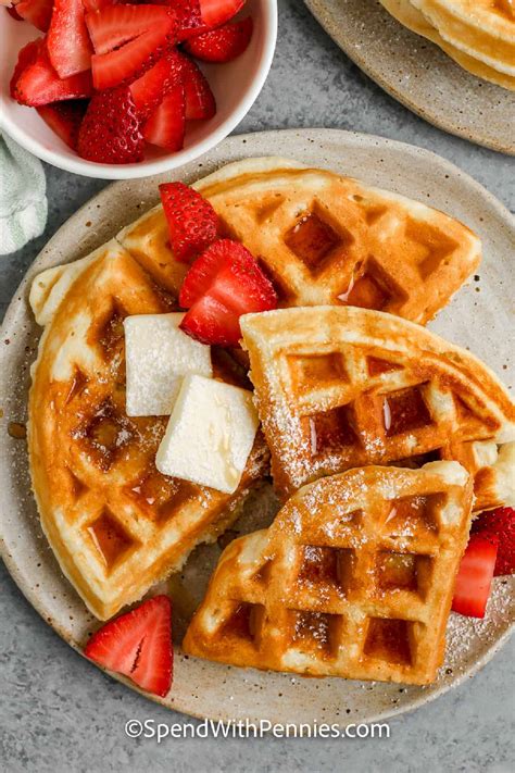 Homemade waffles with various toppings
