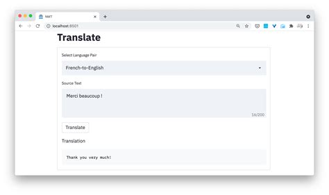 Machine translation interface