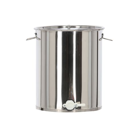 rozsdamentes acél mézes tároló edény szeleppel