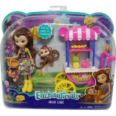 Enchantimals Merit Monkey baba Compass majommal és gyümölcsös standdal