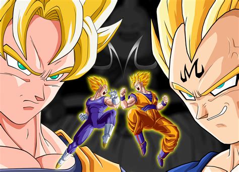 Goku and Vegeta young vs adult comparison