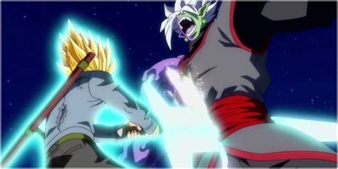 Future Trunks and Zamasu fighting
