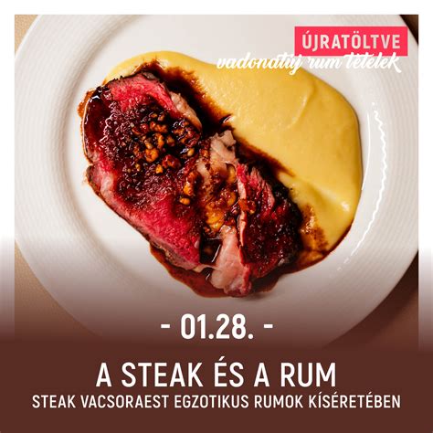 tálalt T-bone steak és desszert