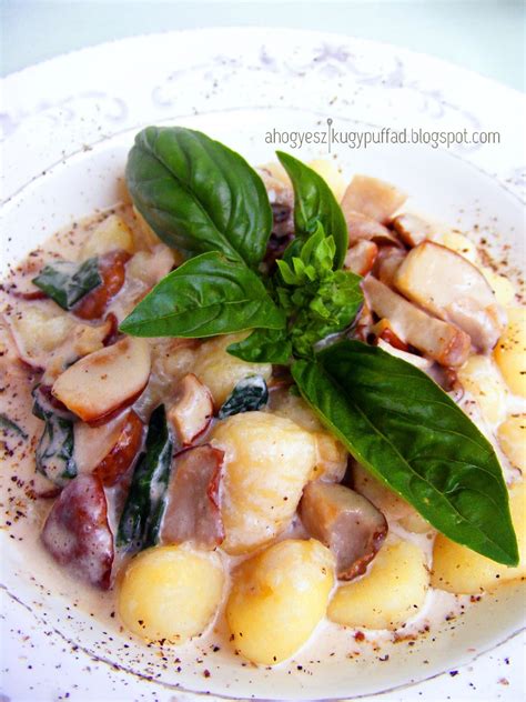 vargányás gnocchi tálalása