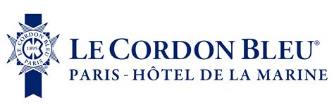 A Le Cordon Bleu iskola logója és a párizsi épület bejárata