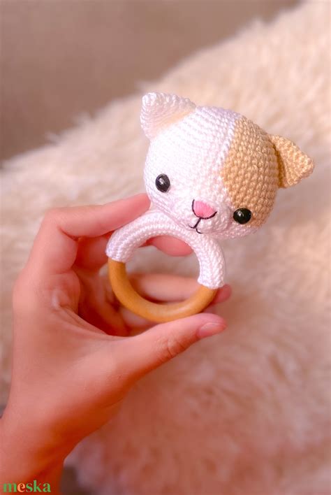 Aranyos amigurumi fánk cica figura