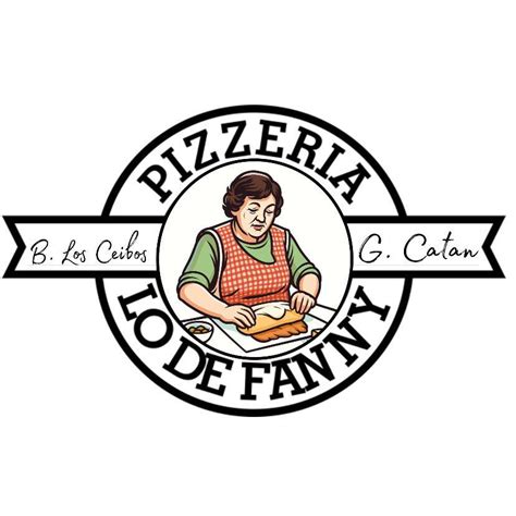 Pizzaszelet, háttérben Fanny Pizzeria logó