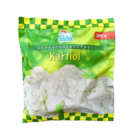 Fagyasztott karfiol zacskóban