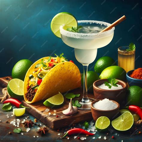 Taco és Margarita tálalás