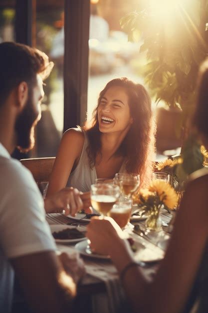 Happy customers enjoying a meal on the pizzeria's terrace