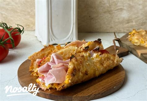 Sajtos-kukoricás sonkás tortilla tekercs melegszendvics sütőben