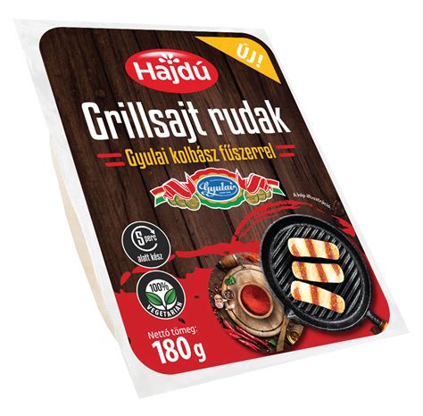 Hajdú grillsajtok választéka a konyhapulton
