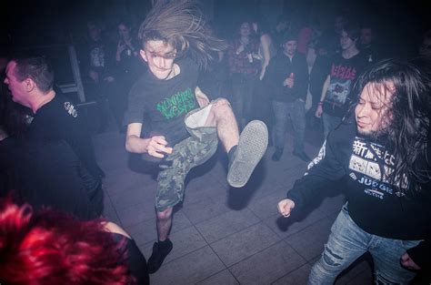 Concert crowd moshing