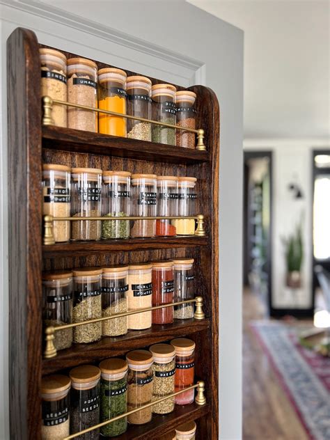 homemade spice rack and ingredients