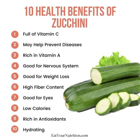 Zucchini health benefits infographic