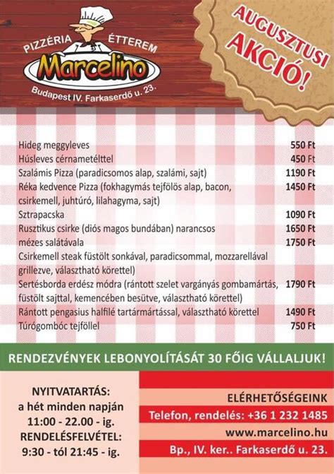 Marcelino Pizzéria belső tér rendezvényre előkészítve