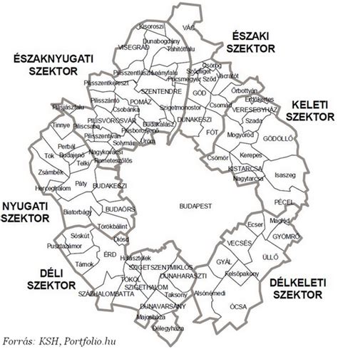 Térkép a budapesti szállítási területekről