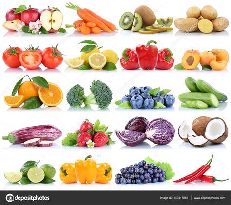 különböző zöldségek és gyümölcsök