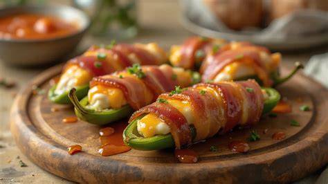Baconbe tekert jalapeno paprikák serpenyőben
