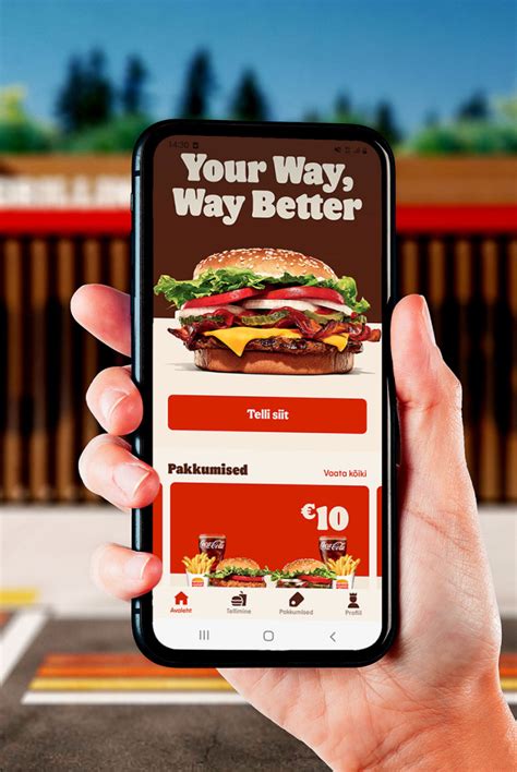 Burger King app felület