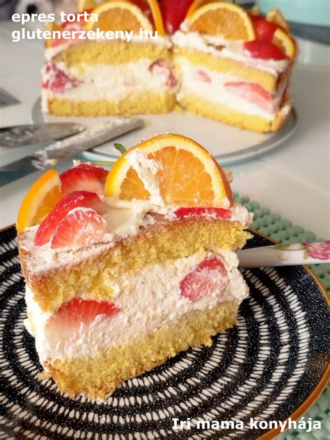 Epres tejszínes torta szelet