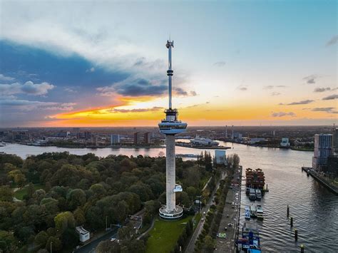 Rotterdam Erasmus hídja és Euromast tornya