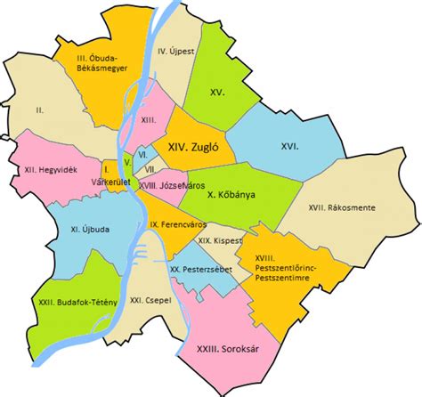 Budapest térképe a XI. kerülettel és Gazdagréttel