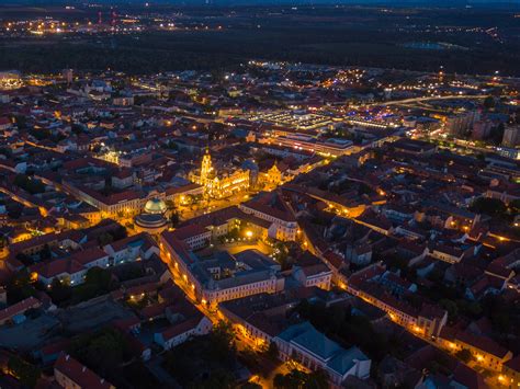 Pécs belvárosának látképe