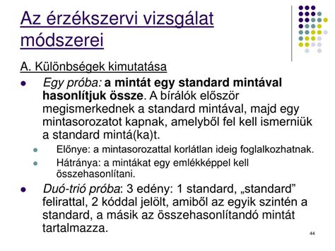 Érzékszervi vizsgálat