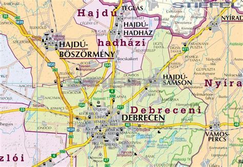 Hajdú-Bihar megye térképe, a túrós-krumplis tészta elterjedési területe