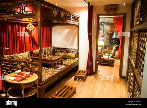 Oriental tea house interior