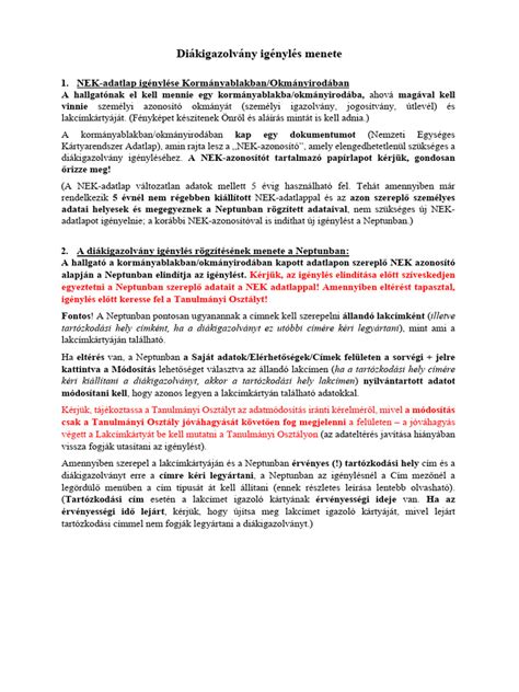 Diákigazolvány érvényesítésének menete