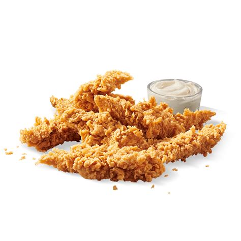 KFC strips tálalása köretekkel és mártásokkal