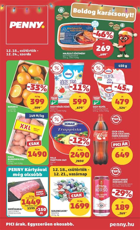 Penny Market logó és akciós termékek