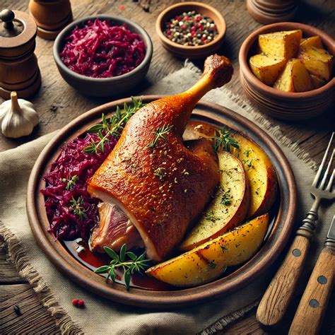 Ropogós libacomb vöröskáposztával