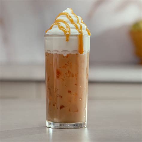 Burger King karamellás jegeskávé összetevőinek ábrázolása