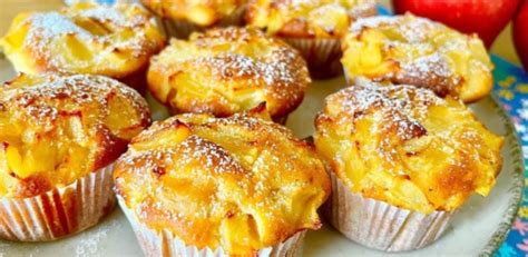 Frissen sült almás muffinok