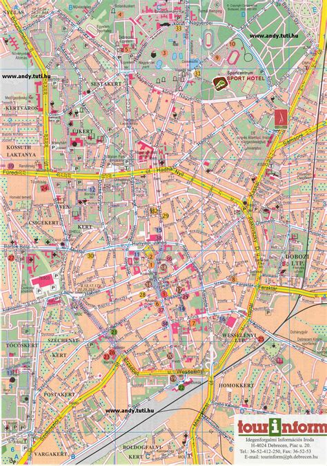 Debrecen térképe a környező szállásokkal