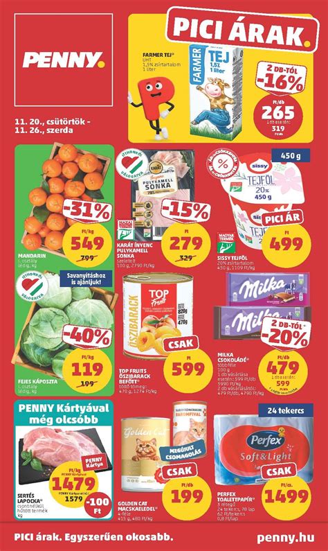 PENNY logó és akciós termékek