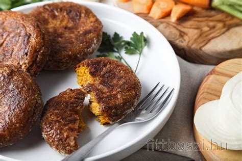Vegán sárgarépás fasírt salátával